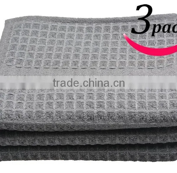 Sinland Microfiber Waffle Weave Kitchen Towels Dish Cloth 16inch X 26 Inch Grey photo-3