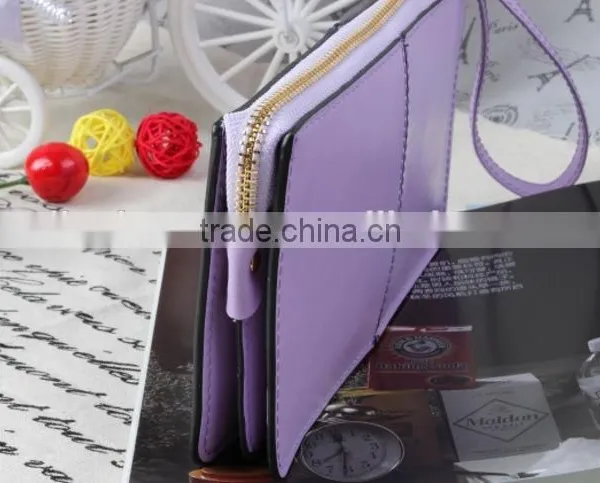 2016 New Design Wallet Purple Leather Wallet Lady's Long Wallet photo-2
