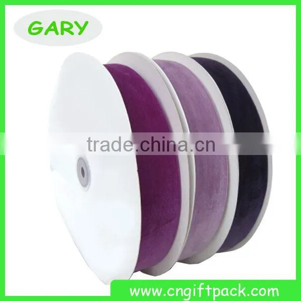 Purple Double Side Velvet Gift Decoration Ribbon 3/8" photo-3