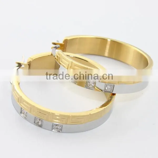 China Manufacturer,2014 Stainless Steel Hoop Ring With Crystal , Fashion Jewelry