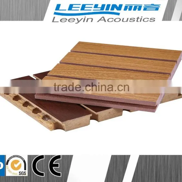 Wood Fiber Material Board Acoustic Groove Panel for Wall Decoration photo-3