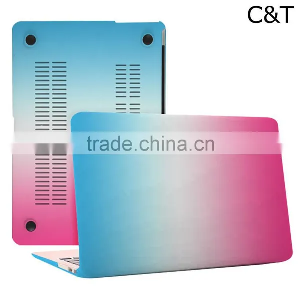 C&T Orange + Green Rainbow Rubberized Hard Case Cover for Macbook Pro 15.4" Quality Choice photo-4