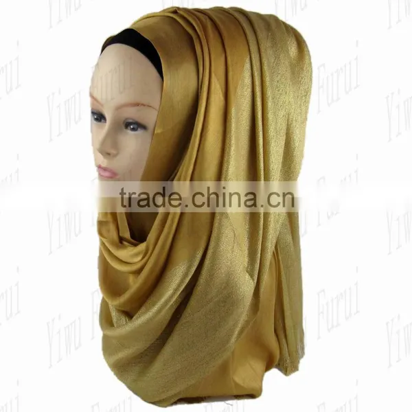 Wholesale Fashion Shimmer Lurex Viscose Shawl Hijab Dubai Muslim Hijab Scarf photo-4