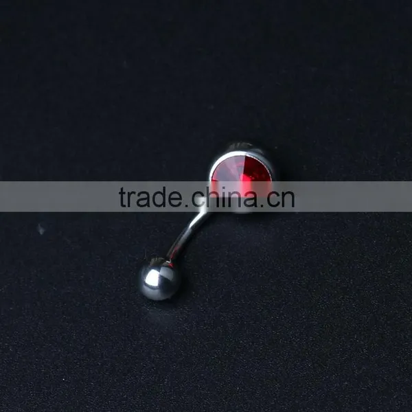 14 Gague Surgical Steel Gem Paved Banana Barbell Magnetic Navel Rings photo-2