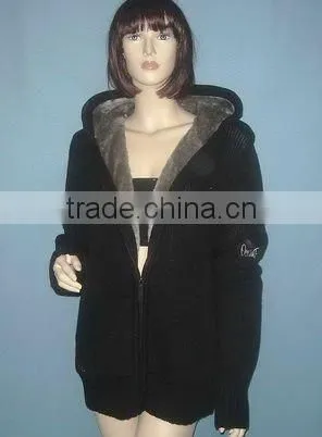 2011-LS062 LADIES LONG SLEEVE V- NECK ZIPPER CARDIGAN SWEATER