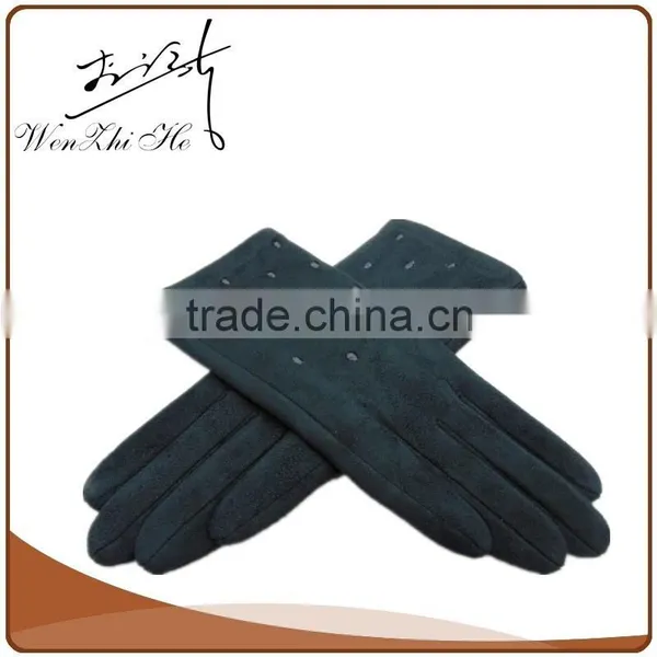 2016 NEW Fashional Cherry Thinsulate Suede Motorcycle Gloves For Girls photo-3