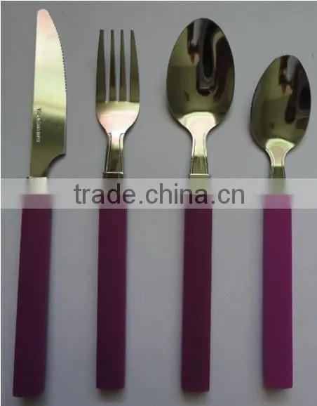 New Design Purple Handle Stainless Steel Cutlery Set