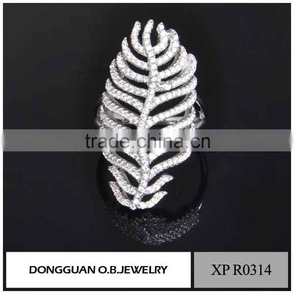 New Arrival White Gold Plated Finger Ring With AAA Zircon Diamond Stones for Women Girls photo-2