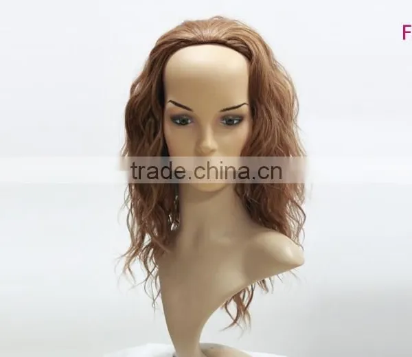 Wholesale Cheap Synthetic Jewish Wig Blonde Artificial Kinky Curly u Part Wig photo-2