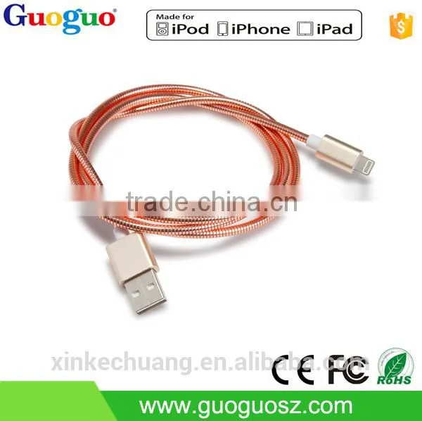 Wholesale Promotion Metal Braided Tranfer 8 Pin Mfi Data Cable for Iphone7 photo-4