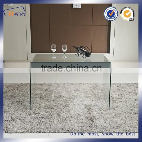 Luxury Wall Mounted Curved Glass Console Table photo-4