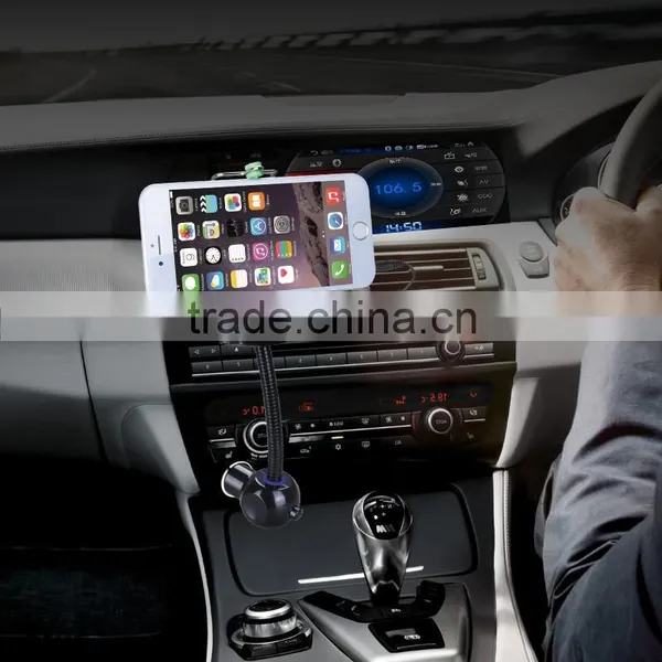 Car Phone Holder / FM Transmitter and Cigarette USB Charger for IPhone 6/Plus, Samsung Galaxy, Huawei LG HTC ZTE Phone