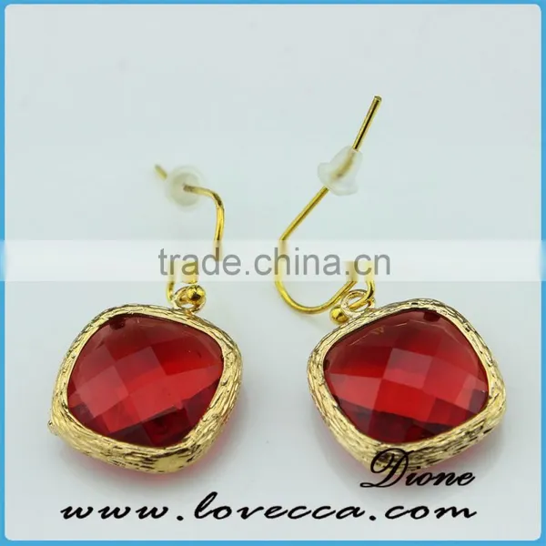 DIY Fashion Jewelry Green Bezel Sets Stones Cheap Drop Earring Crystal photo-5