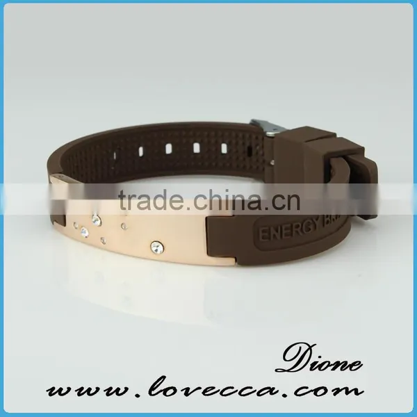Good Price Blue Personalized Silicone Bracelets 4 in 1 Bio Magnetic Band photo-4