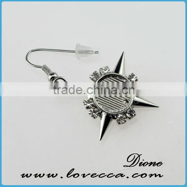 Cheap Wholesale Fashion Women Silver Alloy Setting Crystal Fancy Earrings photo-6