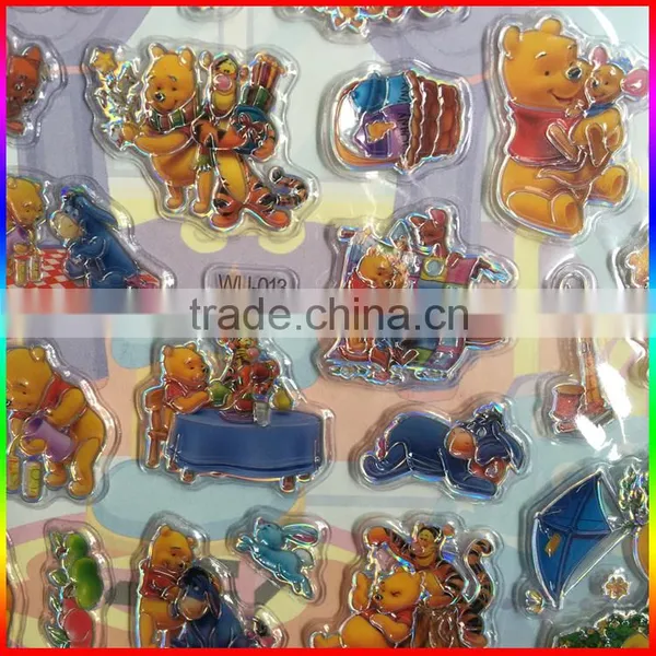 Embossed PVC Cartoon Stickers/Winnie PVC Stickers photo-2