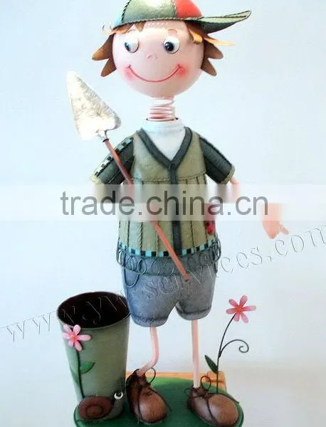 Outdoor Decoration Metal Doll Flower Pots photo-3