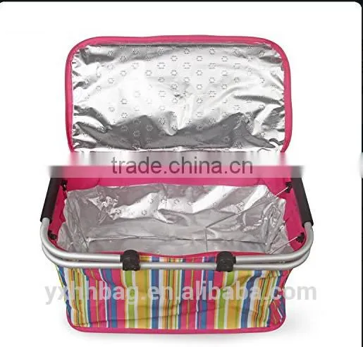 32L Large Family Size Picnic Insulated Bag BBQ Meat Drinks Cooler Bag Folding Collapsible Basket for Holidays Parties (YX-Z131) photo-6
