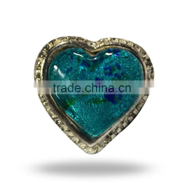 Metal & Glass Heart Knob (Dark Blue) photo-4