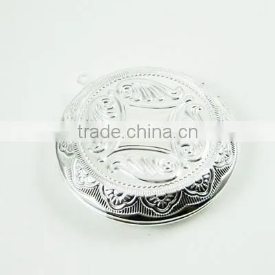 30mm Setting Size Round Brass Silver Vintage Photo Locket,retro Photo Locket 1112006 photo-2