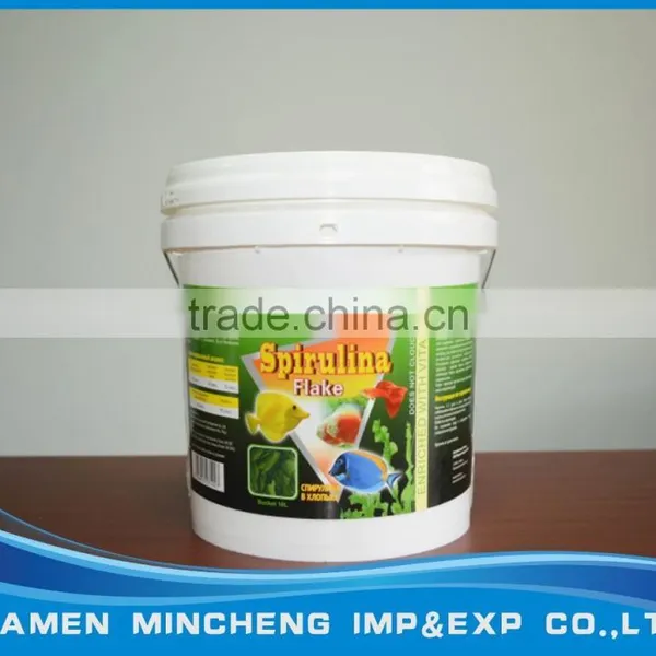 Plastic Bucket Green aquarium food Spirulina Flakes 10L
