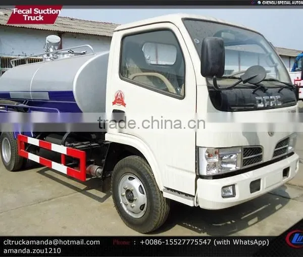 Dongfeng 4*2 95hp Small 4000-5000 Liter Vacuum Tank Truck Vacuum Truck Sale Vacuum Tankers for Sale photo-2