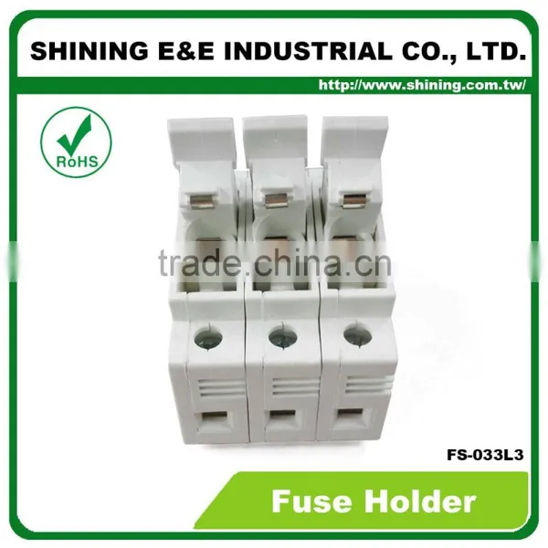 FS-033L3 UL Approved 600V 32A 3 Pole 10x38 Porcelain Fuse Carrier photo-4