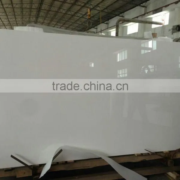 Pure White Polished Crystallized Glass Slabs photo-2