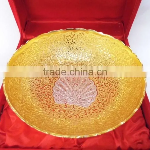 Gold and Silver Plated Brass Bowl for Home Decoration Wedding Gift photo-5