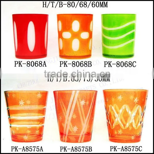 White Matte Craft Hand Painted Aroma Therapy Glass Candle Holder photo-3