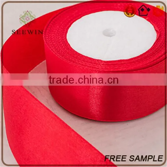 White Red Pink Customerised Soft Satin Fabric Floral Offray Ribbon photo-4