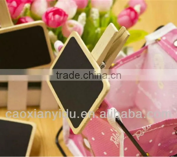 Wholesale in Stock Mini Wooden Clip Blackboard Free Wedding Gift Tags Decorative Gift Tags Multi-function Tag Message Folder photo-6