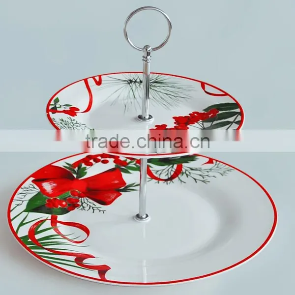 2 Layer Plate With Rack,porcelain With Decal Printing photo-2