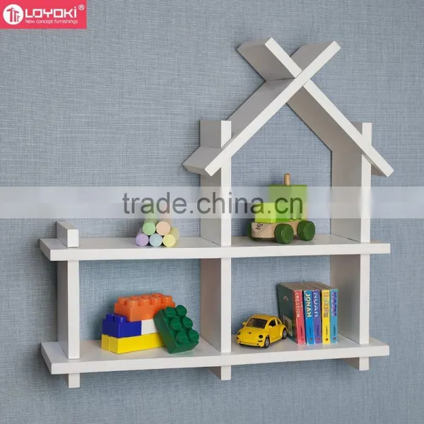 Lovely House Style Wooden Floating Shelf Wholesale Home Decor Wall Mount Shelving for Kids Room Wall Shelf Bracket photo-2
