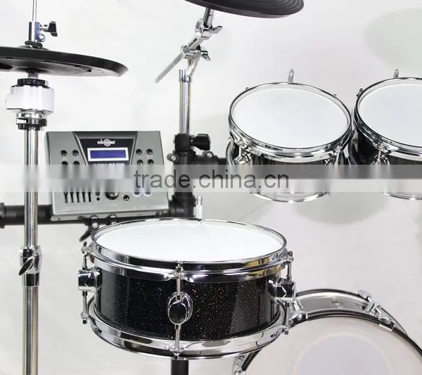 5 pc Black Wooden Digital Drum Set