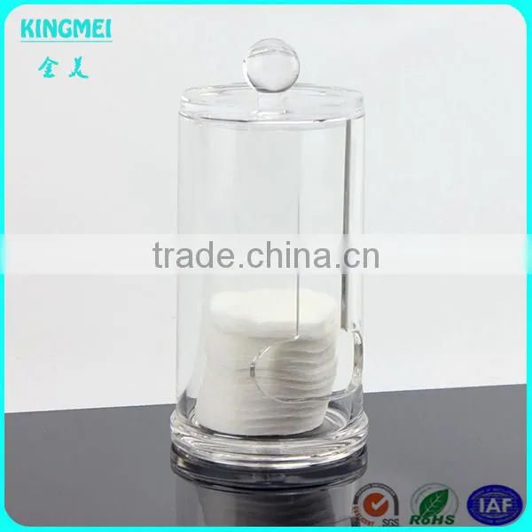 Red Acrylic New Product Round Swab Box,toothpick Box With Lid photo-4