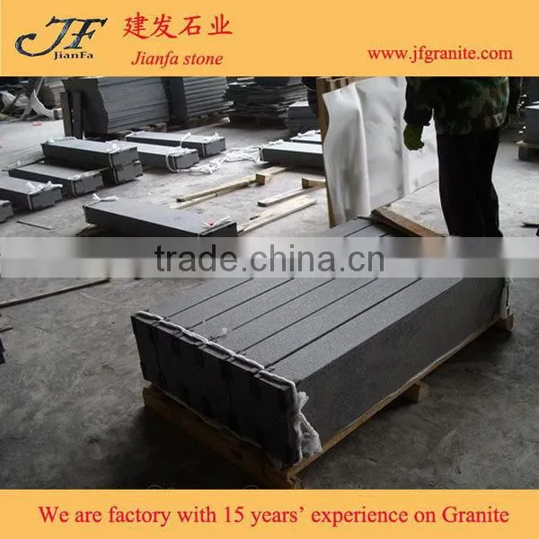 Flamed G684 Black Basalt Granite Kerbstone & Curbstone photo-3