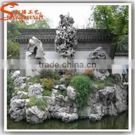 Factory Design Large Outdoor Artificial Fiberglass Decoration Waterfall Rocks for Gardens photo-6