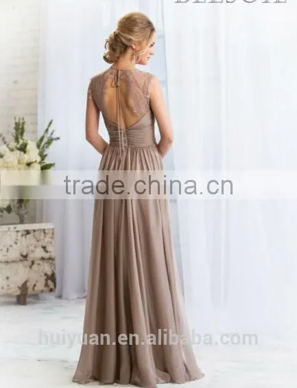 New Designer Deep v Neck Chiffon A-line Embellished Dress Backless photo-2