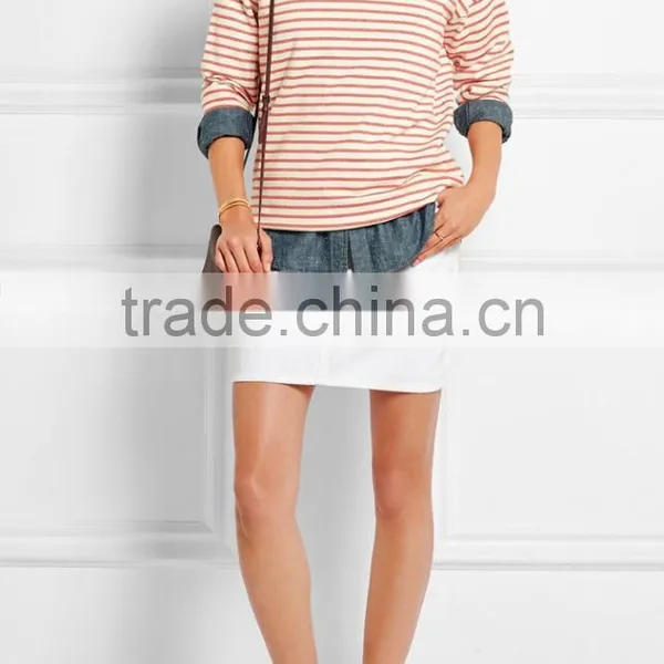 Ladies Long Sleeve Wholesale Striped T-shirt photo-3