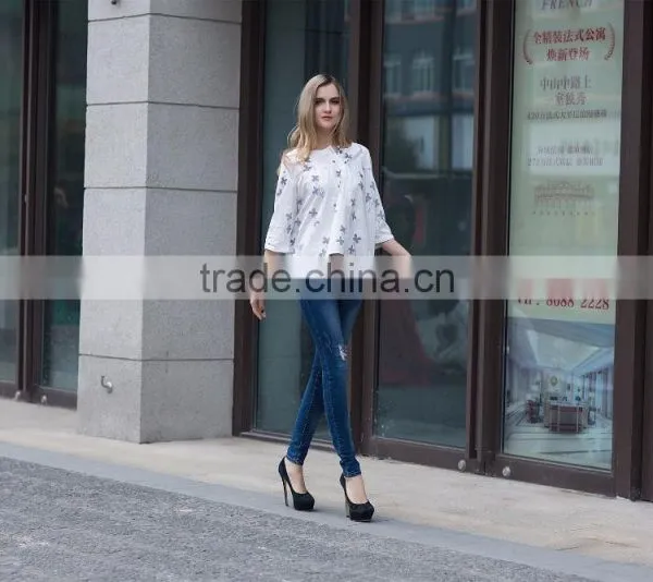 Cotton Linen Ladies' Loose Fit Casual Blouse Summer Blouse Fashion Loose Style Blouse photo-2