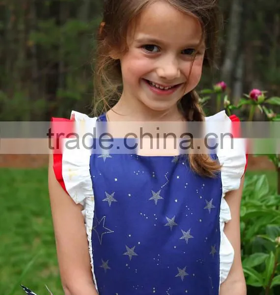 4th Of July Girls Cotton Frock Designs Ruffled Dress Summer photo-3