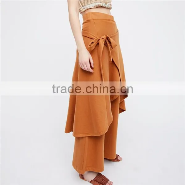 High Rise Fit Cotton Blend Skirt Styling Womens Camel Trousers photo-2
