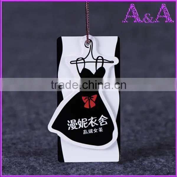 Custom High Quality Garment Paper Hang Tag With Flower Silk Ribbon photo-4