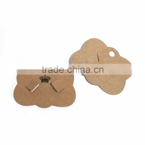 Paper Jewelry Display Card Cloud Brown Crown Pattern 8cm(3 1/8") x 6cm(2 3/8"), 1 Piece photo-3