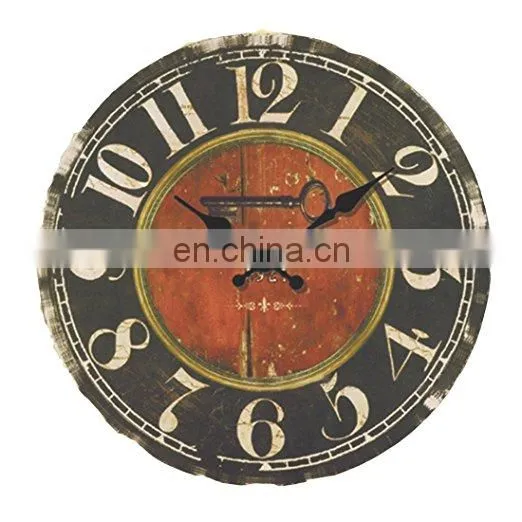 Blue Rectangle Shaped Wooden Clock Large Wall Clock photo-3