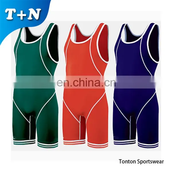 Men's Plain Sublimated Wrestling Singlet photo-2