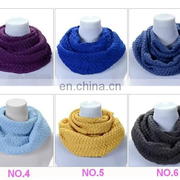 Fashion Ladies Wool Knitting Scarves Women's Neckerchiefs With Pure Color photo-2