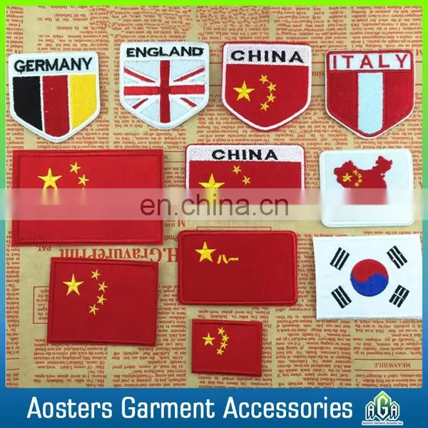 High Quality Custom National Flag Embroidered Badges for Clothes photo-4