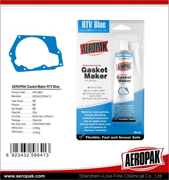 Aeropak RTV Silicone Sealant Gasket Maker Adhesive With Black Red Color